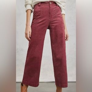 Paige Anessa Wide Leg High Waist Crop Jeans Size 24